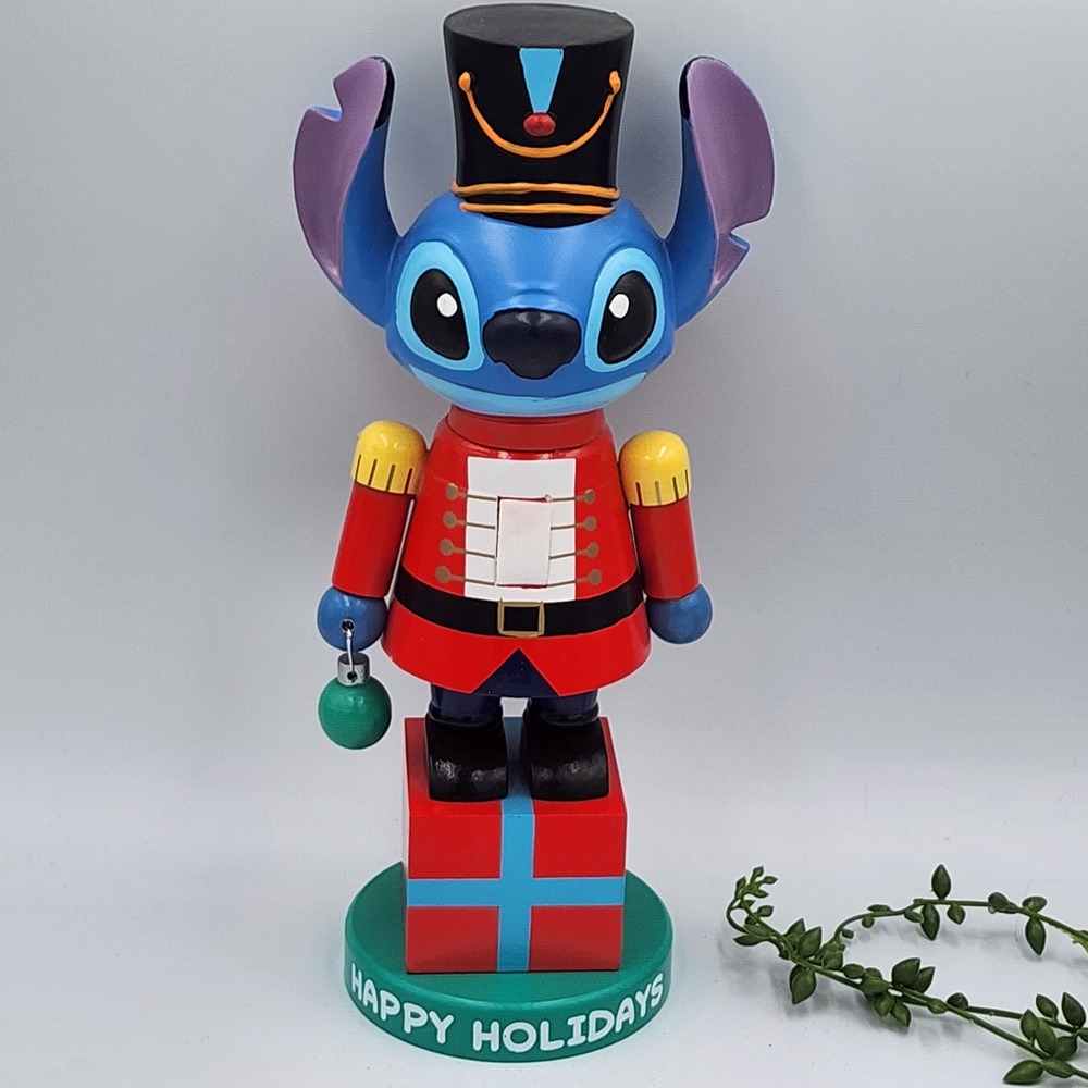 Disney Lilo and Stitch Nutcracker Wood Resin Tin Soldier Christmas Decor 11.5"